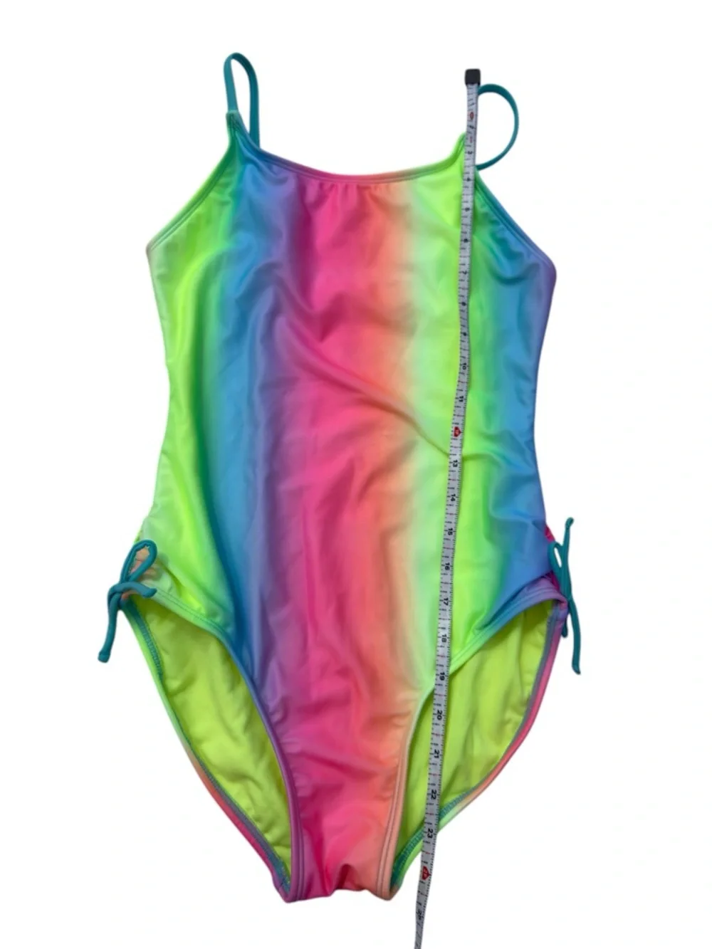 Girls Cat & Jack Rainbow Ombre One Piece Swimsuit XL 14/16 Adjustable‎ Straps